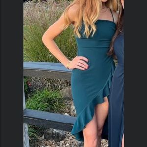 Dark Teal Ruffle Dress